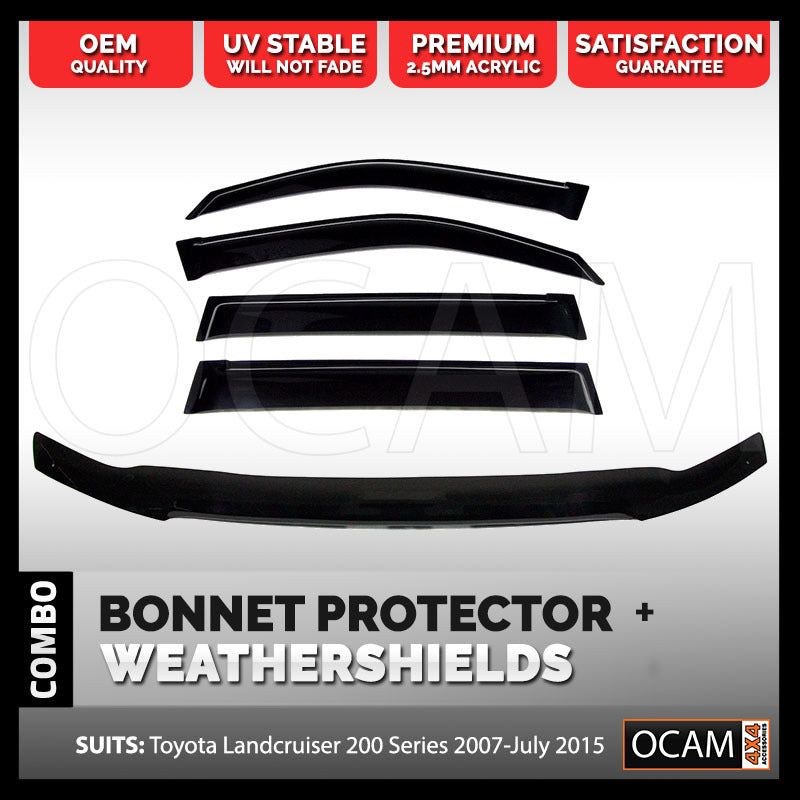 Bonnet Protector, Weathershields For Toyota Landcruiser 200 Series 2007-07/2015 – additional photo