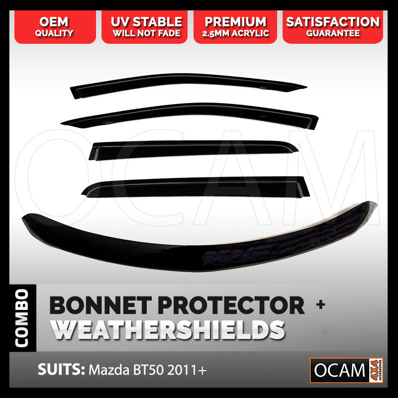 Bonnet Protector, Weathershields for Mazda BT50 11/2011-08/2020 BT-50 Visors – additional photo