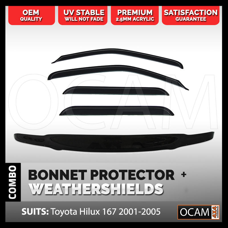 Bonnet Protector, Weathershields For Toyota Hilux 09/2001- 02/2005 Visors SR SR5 – additional photo