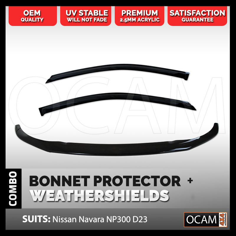 Bonnet Protector & Weathershields for Nissan Navara NP300 D23 07/2015-02/2021 Visors – additional photo