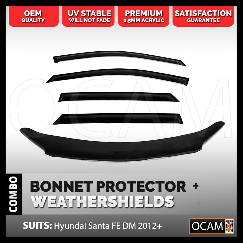 Bonnet Protector, Weathershields For DM Hyundai Santa Fe 2012-18 Visors – additional photo
