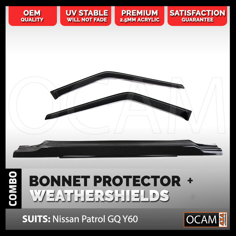 Bonnet Protector, Weathershields For Patrol GQ UTE 1988-97 Visors Manual Mirror Model – additional photo