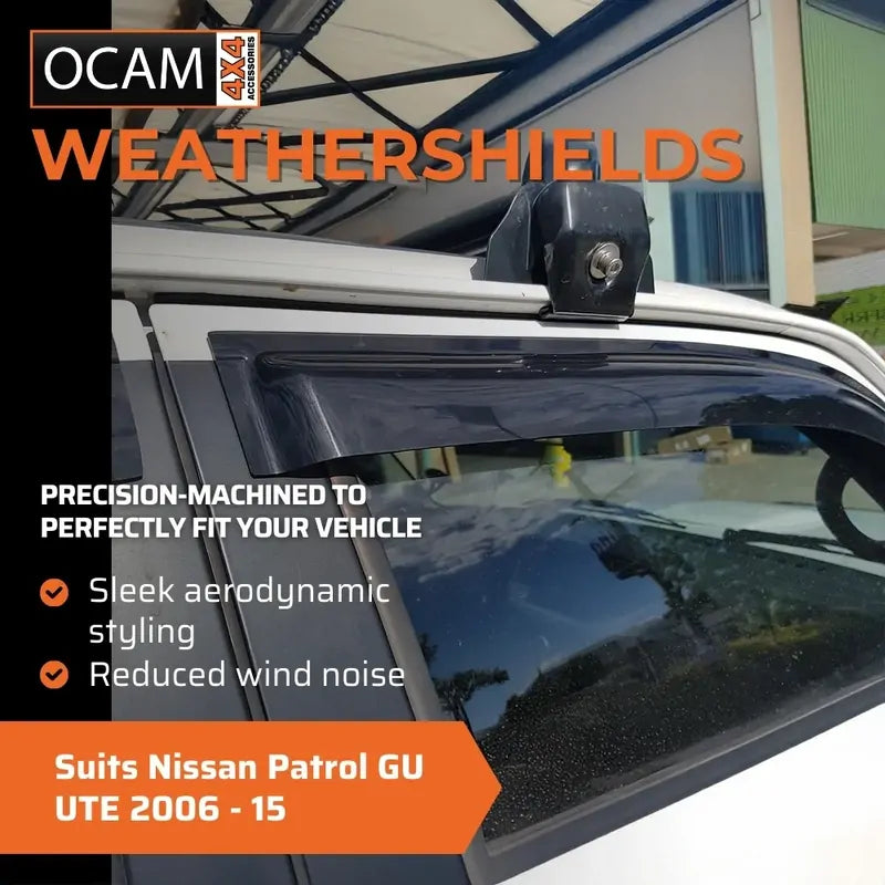 Bonnet Protector, Weathershields For Nissan Patrol GU UTE 2006 - 15 Visors – additional photo