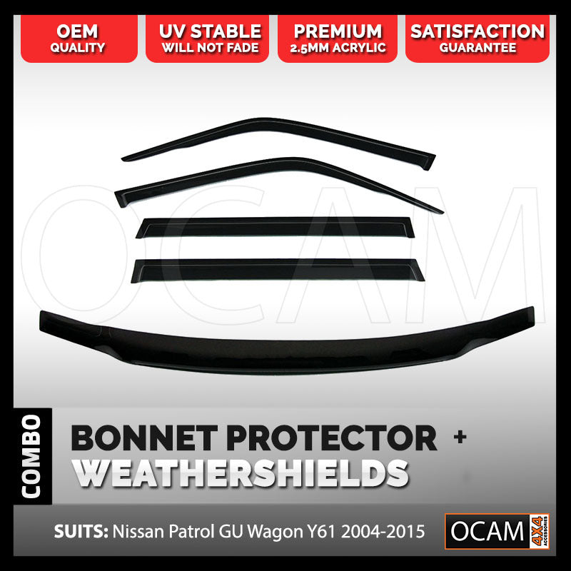 Bonnet Protector, Weathershields For Nissan Patrol GU Wagon 2004-2016 Y61 – additional photo
