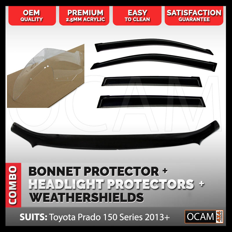 Bonnet, Headlight Protectors, Weathershields For Toyota Prado 150 13-17 – additional photo