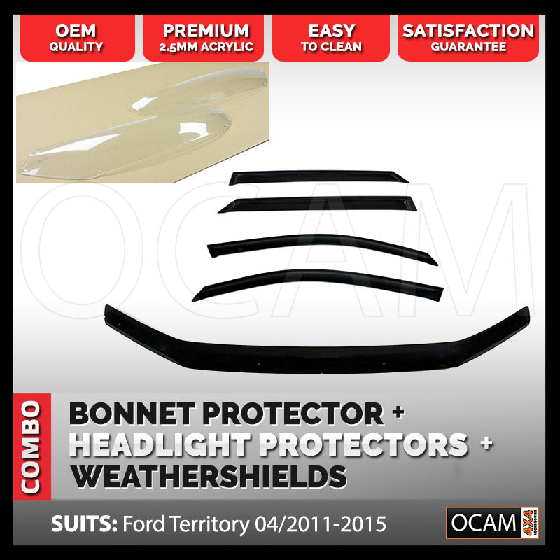 Bonnet, Headlight Protectors, Weathershields for Ford Territory 04/2011-16 – additional photo