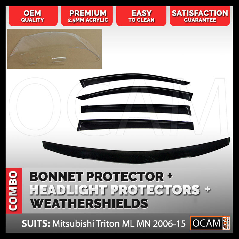 Bonnet, Headlight Protectors, Visors For Mitsubishi Triton ML MN 2006-04/2015 – additional photo