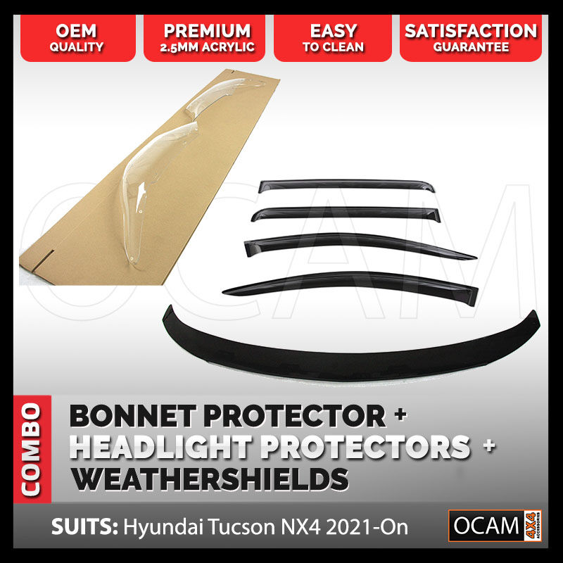 Bonnet & Headlight Protectors, Weathershields for Hyundai Tucson NX4 2021-On – additional photo