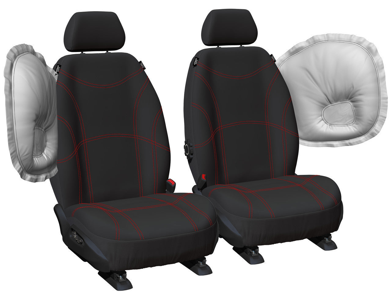 Getaway Neoprene Front Black - Red Stitch Seat Covers Suits Atto 3 2021-On – additional photo 4
