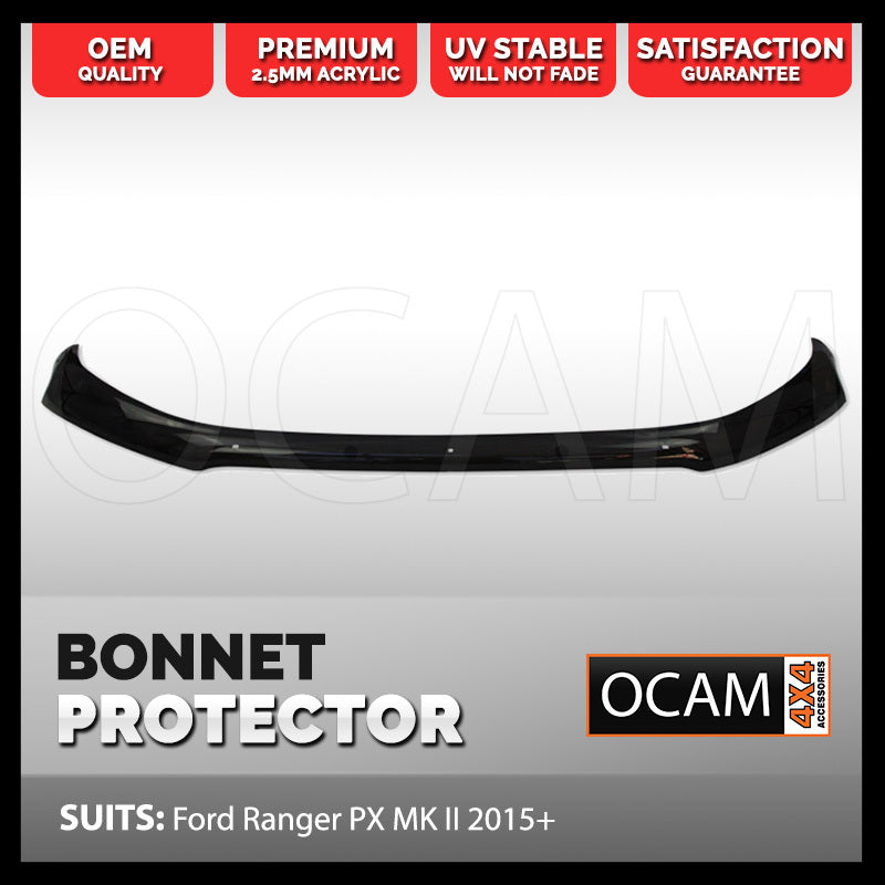 Bonnet Protector for Ford Ranger PX MKII PX MKIII 2015-06/2022, Raptor, Tinted Guard – additional photo