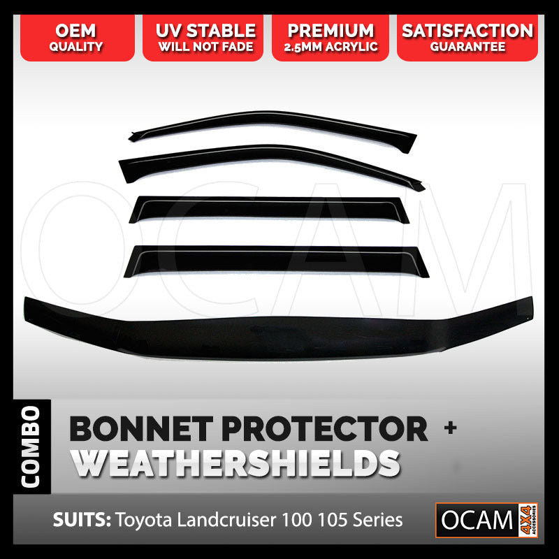 Bonnet Protector, Weathershields For Toyota Landcruiser 100/105 Series Visors – additional photo