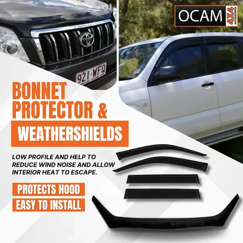 Bonnet Protector, Weathershields For Toyota Prado 120 Series 2003-09 Weathershields – additional photo