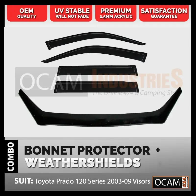 Bonnet Protector, Weathershields For Toyota Prado 120 Series 2003-09 Weathershields – additional photo