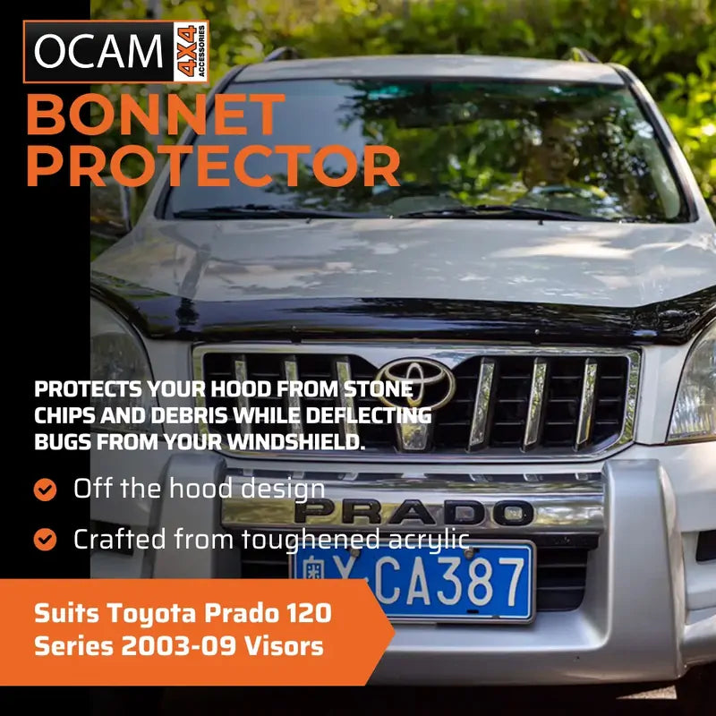 Bonnet Protector, Weathershields For Toyota Prado 120 Series 2003-09 Weathershields – additional photo