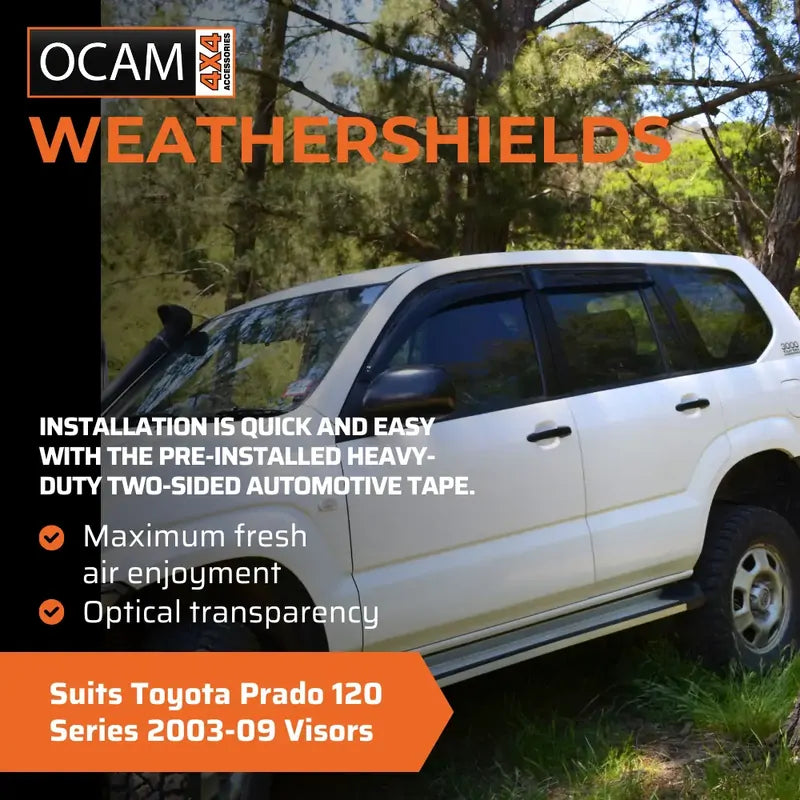 Bonnet Protector, Weathershields For Toyota Prado 120 Series 2003-09 Weathershields – additional photo