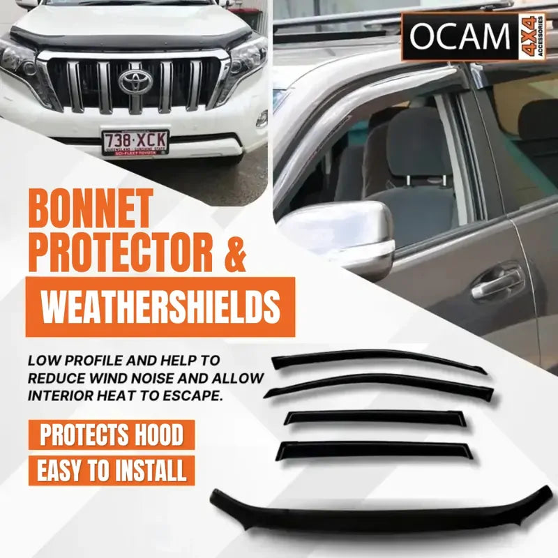 Bonnet Protector, Weathershields For Toyota Prado 150 Series Aug2013- Jul2017 – additional photo