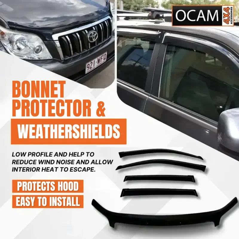Bonnet Protector, Weathershields For Toyota Prado 150 Series 2009-13 Visors – additional photo