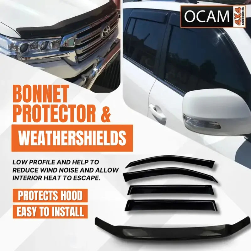 Bonnet Protector Weathershields For Toyota Landcruiser 200 Series 08/2015-2022 – additional photo