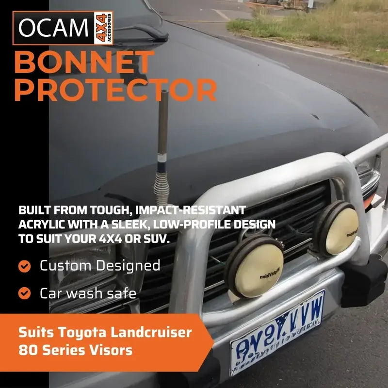 Bonnet Protector, Weathershields For Toyota Landcruiser 80 Series Visors – additional photo