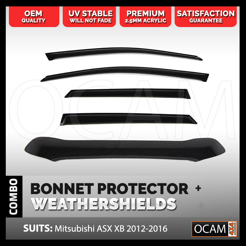 Bonnet Protector, Weathershields For Mitsubishi ASX XB 2012 - 2016 Window Visors – additional photo