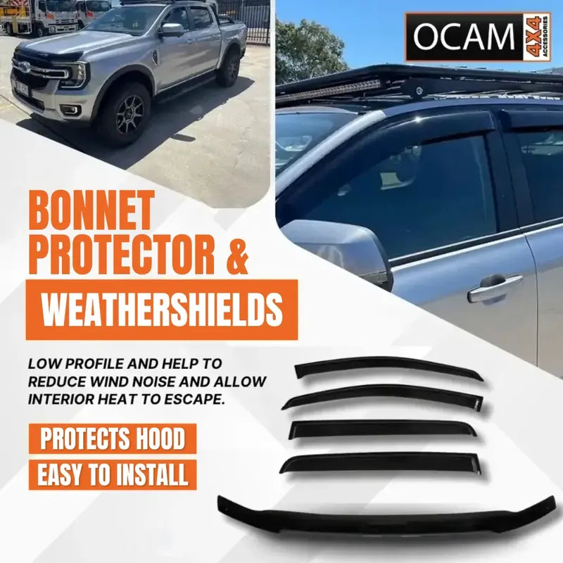 Bonnet Protector, Weathershields for Volkswagen Amarok 05/2023+ Window Visors – additional photo
