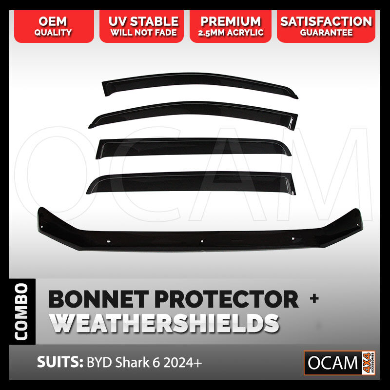 Bonnet Protector, Weathershields for BYD Shark 6 2024+ Window Visors – additional photo