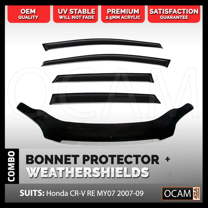 Bonnet Protector, Weathershields For Honda CRV CR-V RE MY07 2007-09 Visors – additional photo