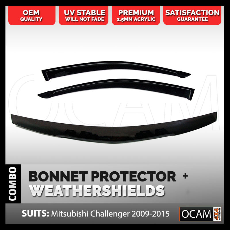 Bonnet Protector, Weathershields For Mitsubishi Challenger 2009-2015 Visors – additional photo
