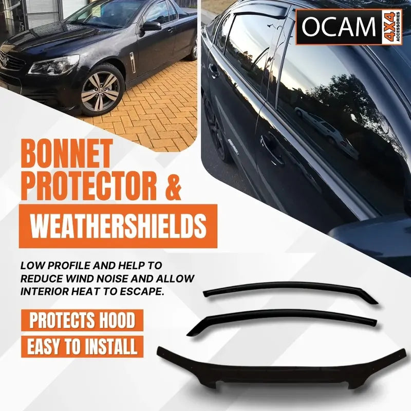 Bonnet Protector, Weathershields For Holden VE Commodore 2006-13 Sedan Tinted – additional photo