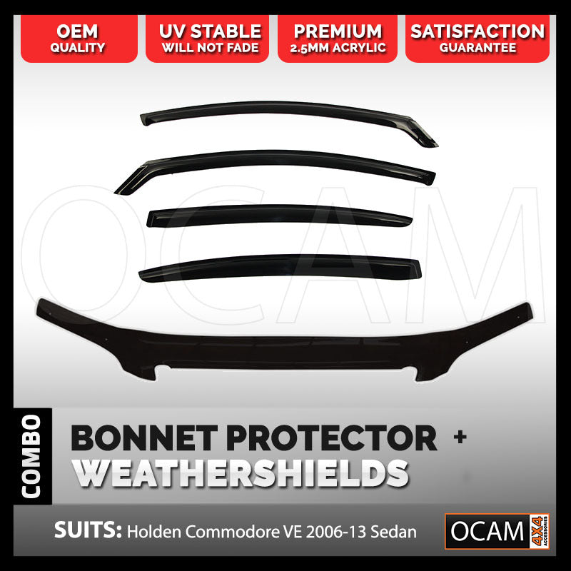 Bonnet Protector, Weathershields For Holden VE Commodore 2006-13 Sedan Tinted – additional photo