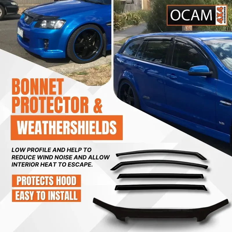 Bonnet Protector, Weathershields For Holden VE Commodore 2006-13 Wagon Tinted – additional photo