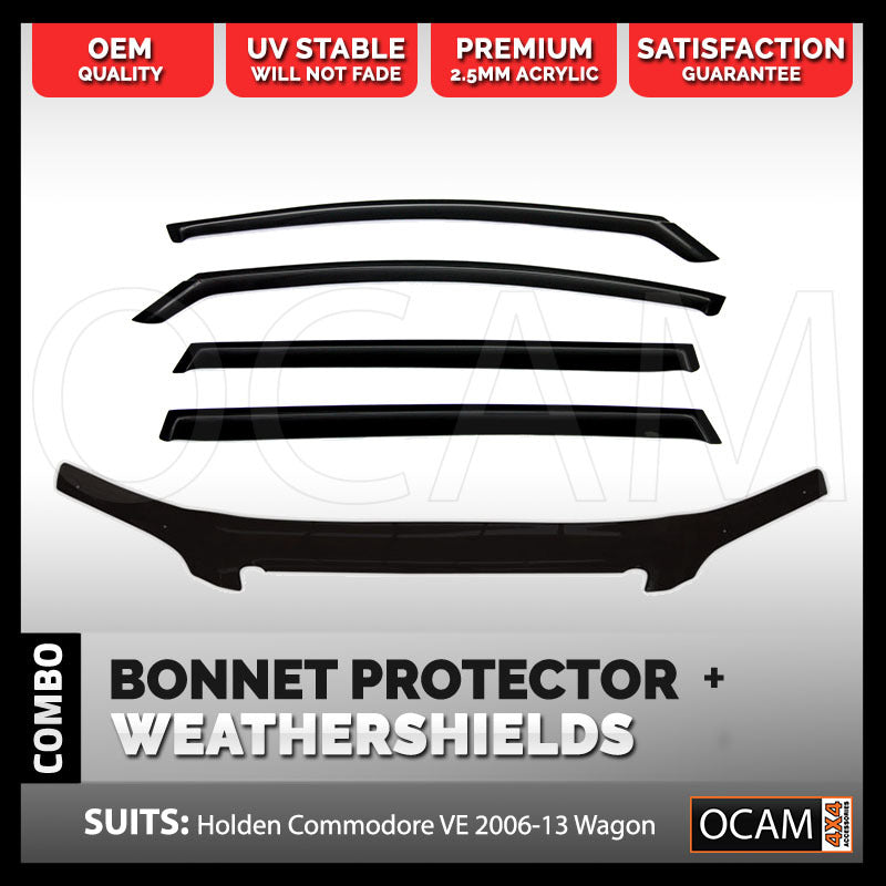 Bonnet Protector, Weathershields For Holden VE Commodore 2006-13 Wagon Tinted – additional photo