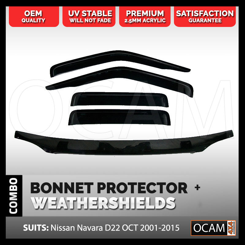 Bonnet Protector, Weathershields For Nissan Navara D22 10/2001-15 Visors – additional photo