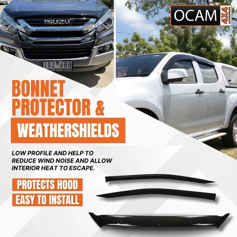 Bonnet Protector, Weathershields For Isuzu D-MAX 2017-07/2020 UTE DMAX Visors – additional photo