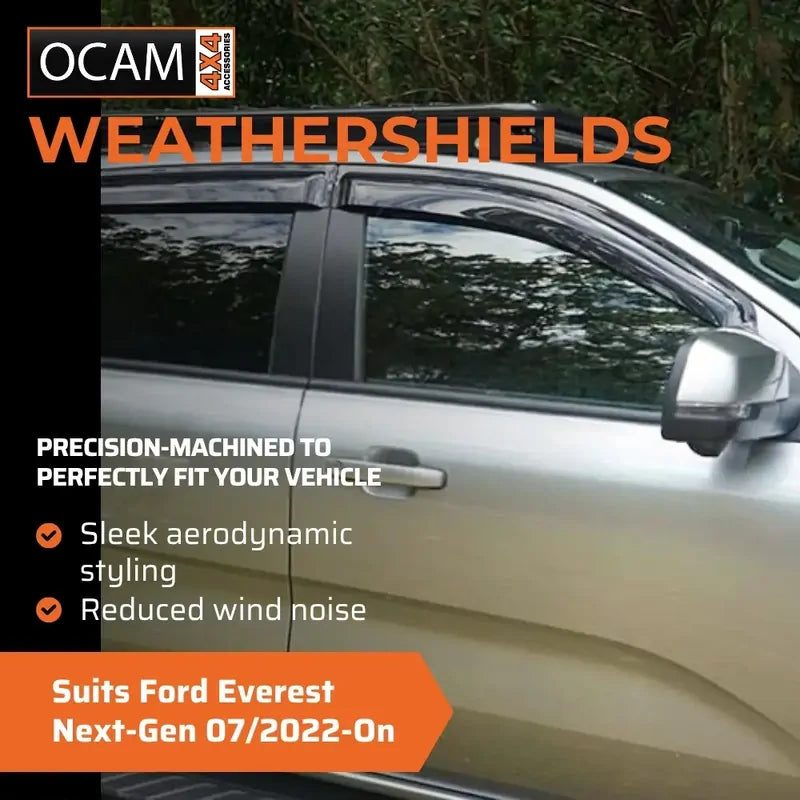 Bonnet Protector & Weathershields for Ford Everest Next-Gen 07/2022-On Visors – additional photo