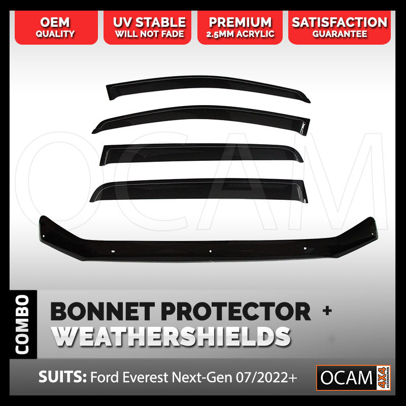 Bonnet Protector & Weathershields for Ford Everest Next-Gen 07/2022-On Visors – additional photo