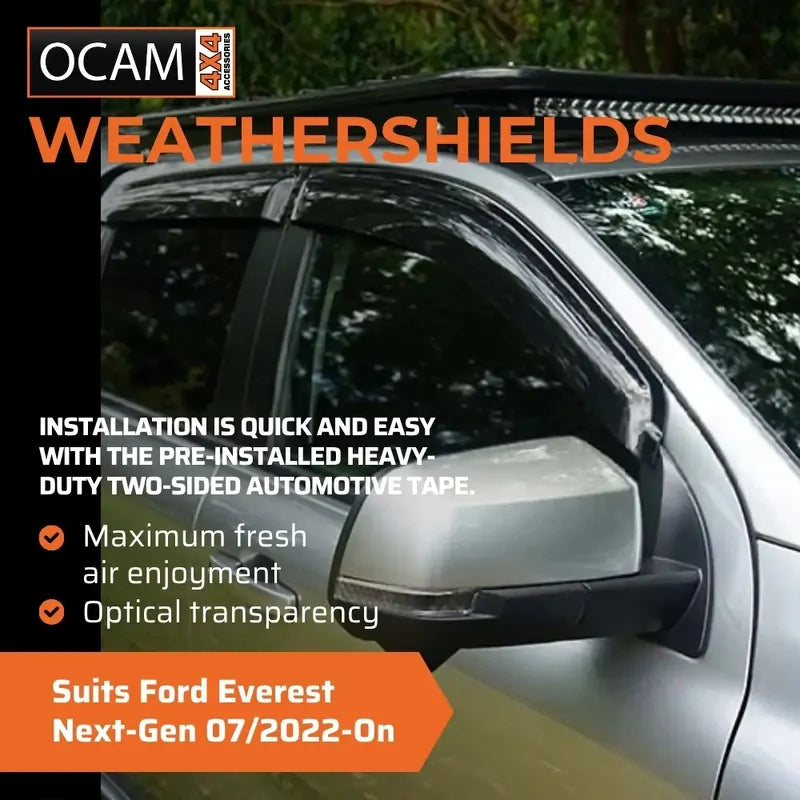 Bonnet Protector & Weathershields for Ford Everest Next-Gen 07/2022-On Visors – additional photo