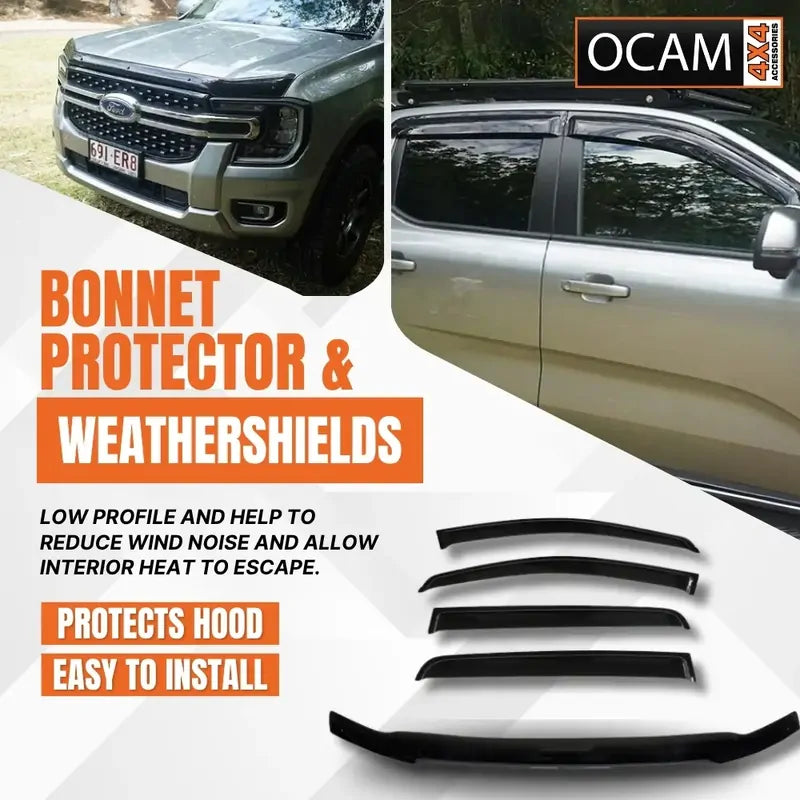 Bonnet Protector & Weathershields for Ford Everest Next-Gen 07/2022-On Visors – additional photo