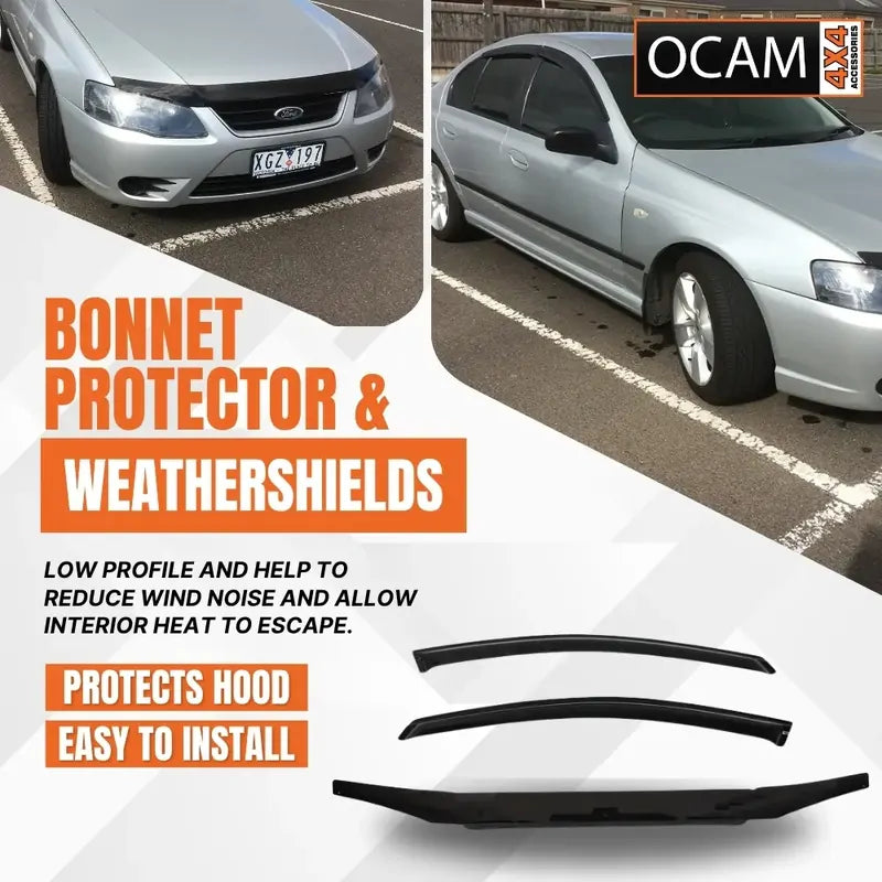 Bonnet Protector, Weathershields For Ford BF MkII Falcon XT Futura 09/2006 - 2008 – additional photo