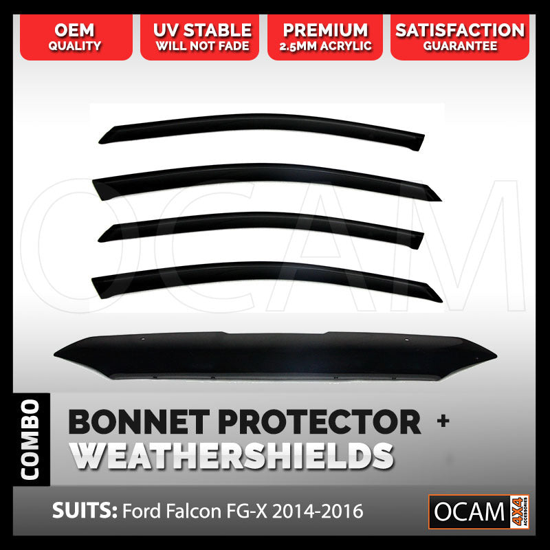 Bonnet Protector Weathershields For Ford Falcon FG-X Sedan 2014-16 FGX Visors – additional photo