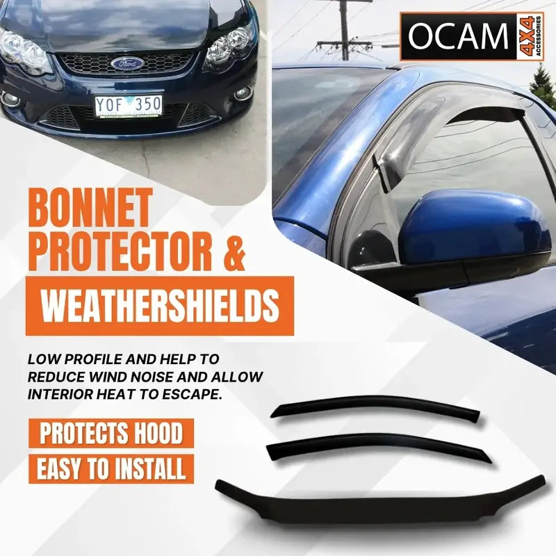 Bonnet Protector Weathershields For Ford Falcon FG Ute 2008-14 Visors XR XR6 XR8 – additional photo