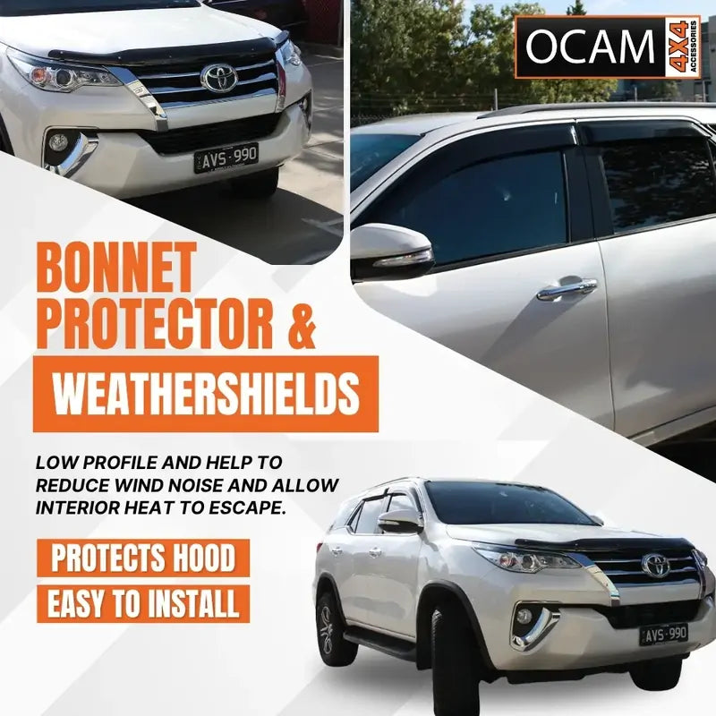 Bonnet Protector, Weathershields For Toyota Fortuner 2015-2020 Visors – additional photo