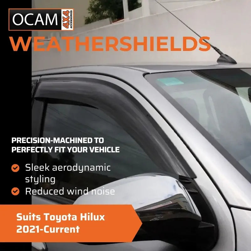 Bonnet Protector, Weathershields For Toyota Hilux 2021-11/2025 Visors – additional photo