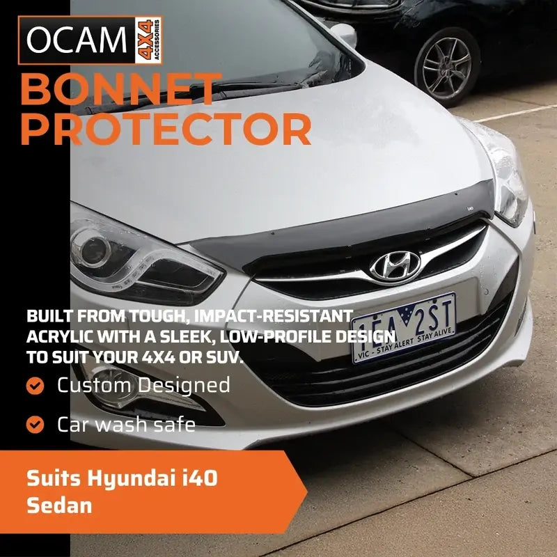 Bonnet Protector, Weathershields For Hyundai i40 Sedan Window Visors – additional photo