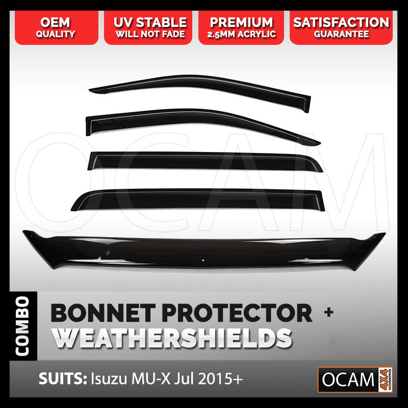 Bonnet Protector & Weathershields for Isuzu MU-X 2017-07/21 Guard MY17 MUX – additional photo