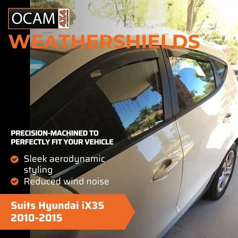 Bonnet Protector, Weathershields For Hyundai iX35 2010-2015 Window Visors Tinted – additional photo