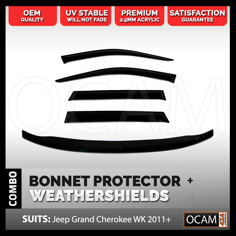 Bonnet Protector, Weathershields For Jeep Grand Cherokee WK 2011-2021 Visors – additional photo