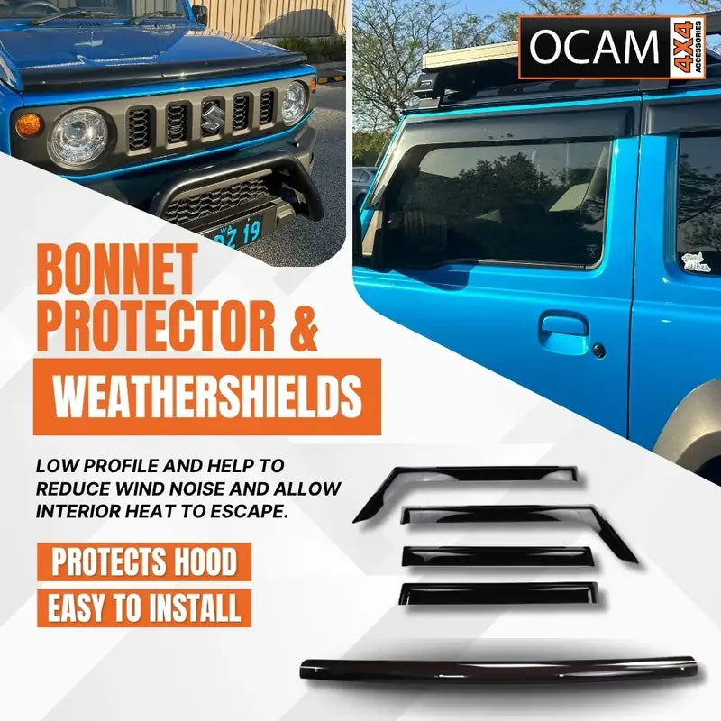 Premium Bonnet Protector, Weathershields For Suzuki Jimny 5 Doors 2019-On Window Visors – additional photo