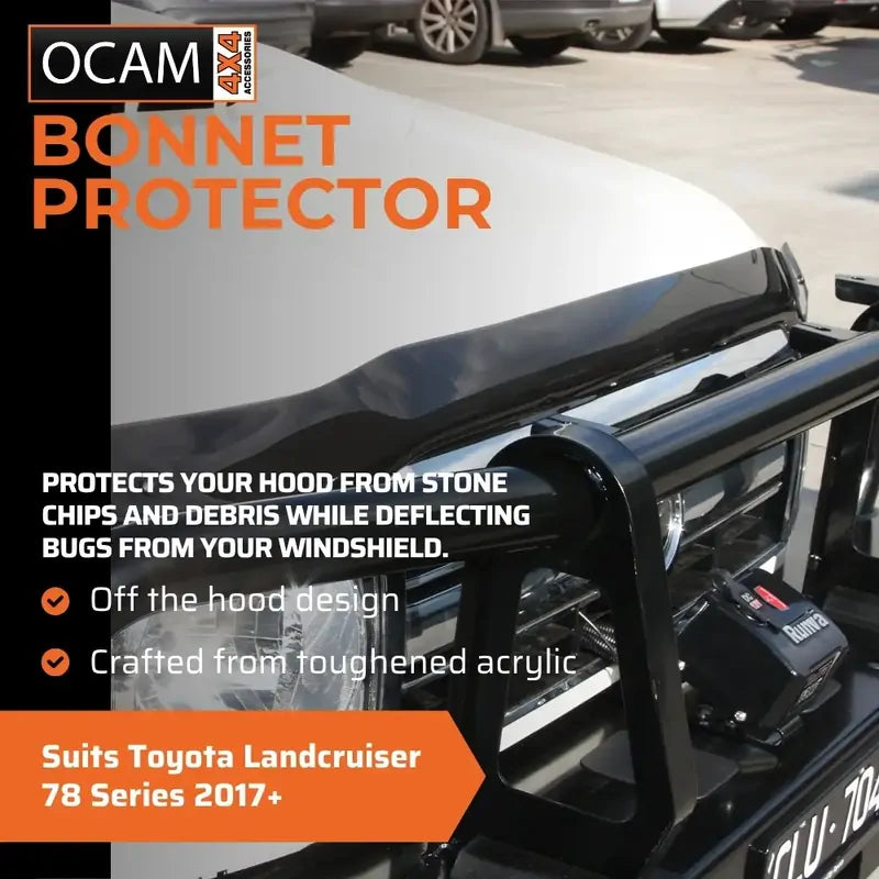 Bonnet Protector Weathershields 2pc For Toyota Landcruiser 78 Series 2017-23 Troop – additional photo