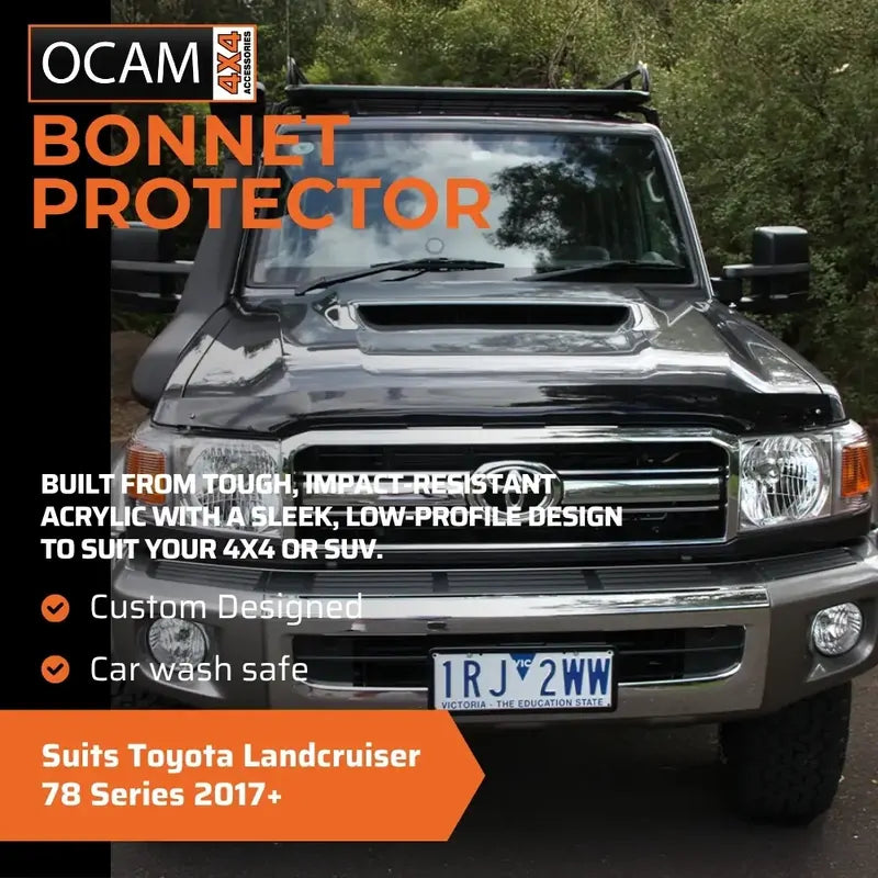 Bonnet Protector Weathershields 2pc For Toyota Landcruiser 78 Series 2017-23 Troop – additional photo